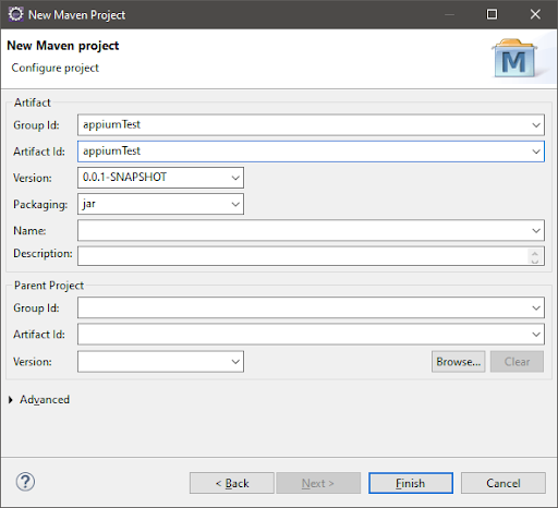 1 New Maven Project Interface