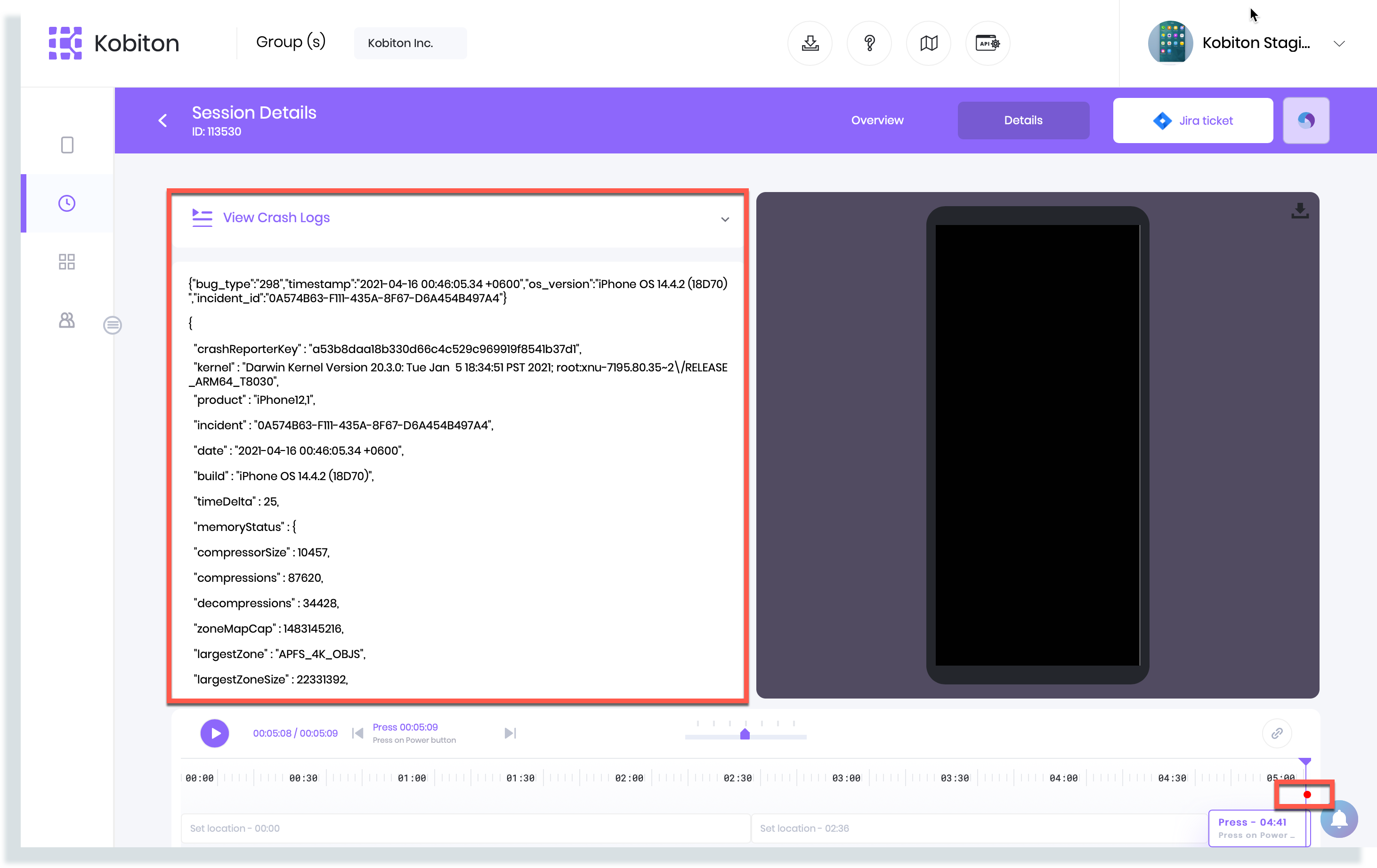 Crash logs