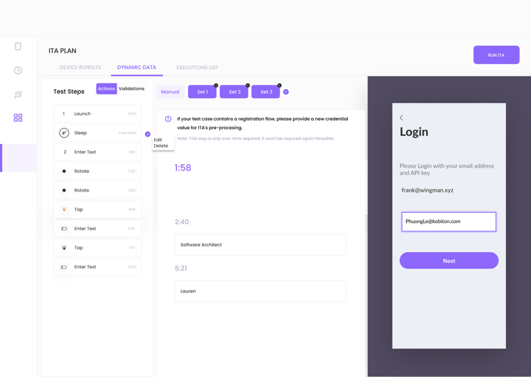 Data driven testing wait times