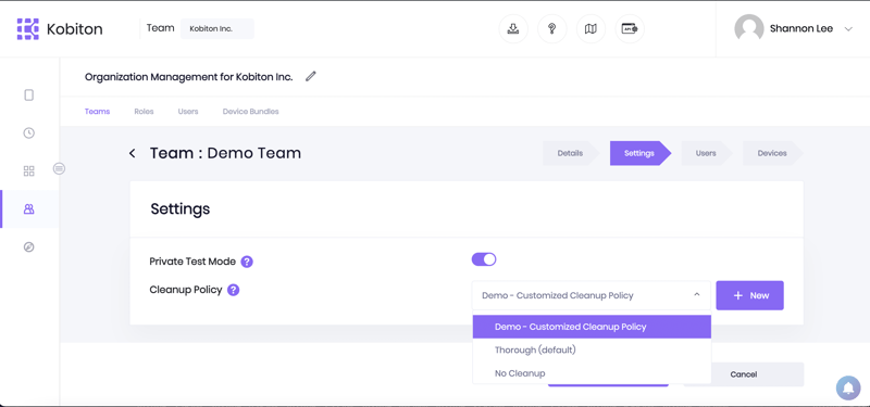 Role-based Access Control: Private and Cleanup policy at Team level