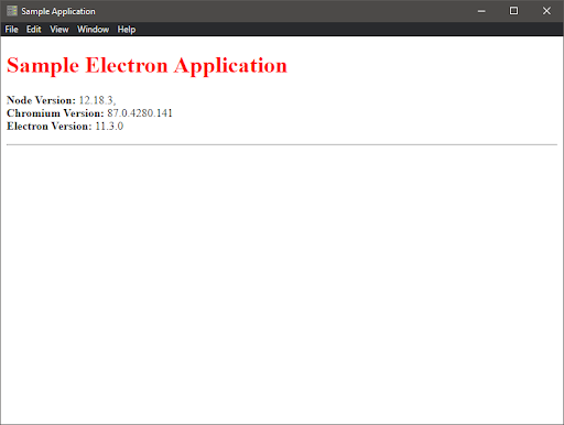Sample Electron Application #1